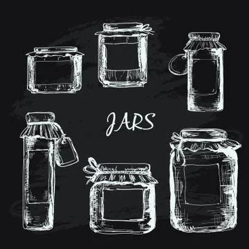 Jars with label Stock Illustration