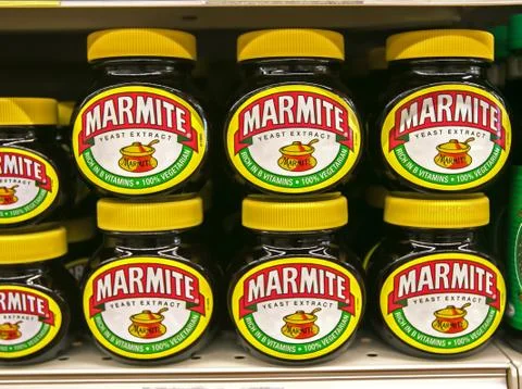 Jars of Marmite Stock-Fotos