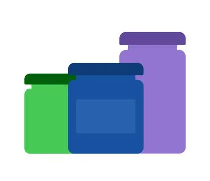 Jars with paints for drawing vector flat isolated Stock Illustration