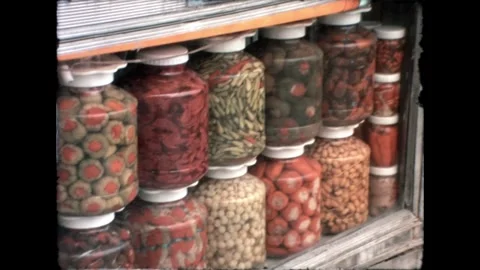 Jars of Pickled Vegetables Stock Footage 278040209