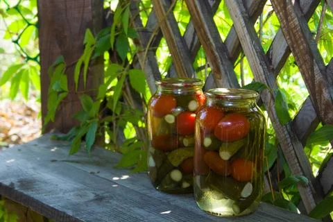 Jars with pickles Stock Photos