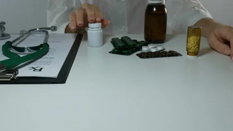 Jars with pills Stock Footage 89831042