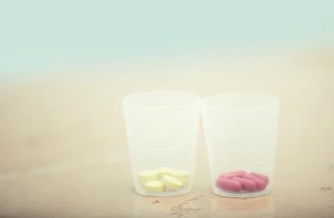 Jars with pills Foto stock