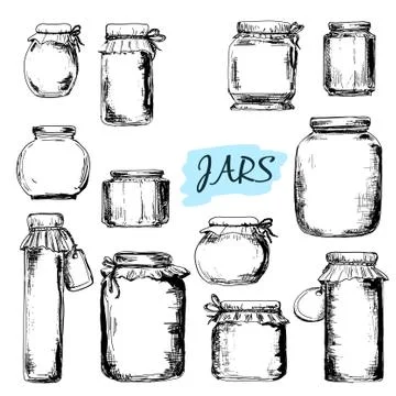 Jars. Set of illustrations Stock Illustration