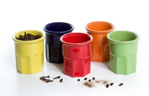 Jars with spices Stock Photos