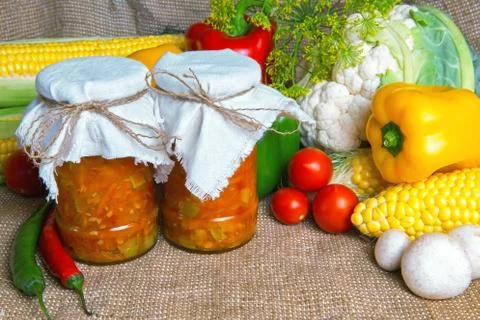 Jars with winter supplies Stock Photos