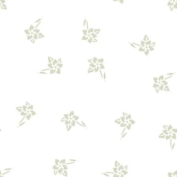 Jasmine flower glyph vector seamless pattern Stock Illustration