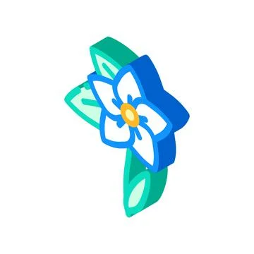 Jasmine flower isometric icon vector illustration 스톡 일러스트