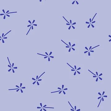 Jasmine flower spring glyph vector seamless pattern Stock Illustration