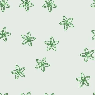 Jasmine flower spring line seamless pattern イラスト素材