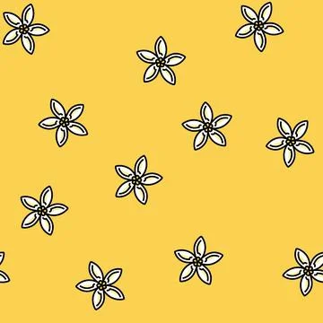 Jasmine flower spring vector seamless pattern Illustrazione stock