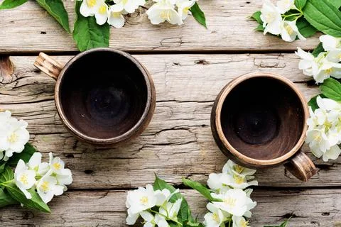 Jasmine flower tea Stock Photos