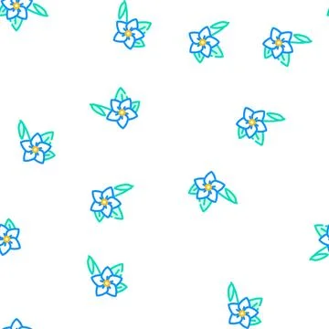 Jasmine flower vector seamless pattern Stock Illustration
