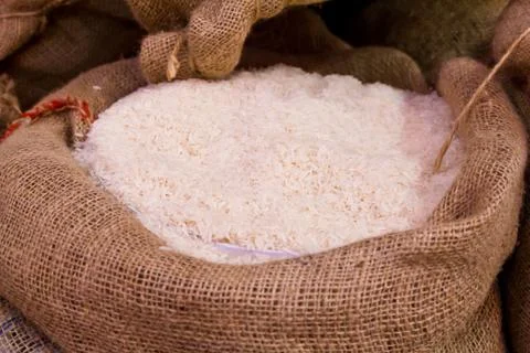 Jasmine rice with texture background Foto stock