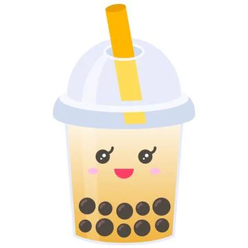 Jasmine tea, Bubble tea vector illustration Illustrazione stock