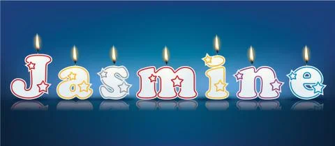 Jasmine written with burning candles Stock Illustration