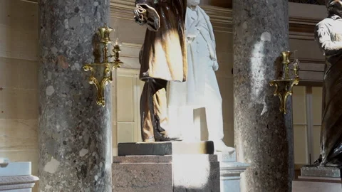 Jason Lee Statue in U.S. Capitol Stock Footage 334593978