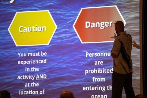Jason MacDonald, an ocean safety program manager with Marine Corps Install... Foto stock