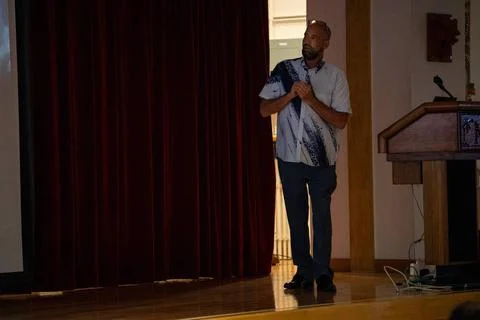 Jason MacDonald, an ocean safety program manager with Marine Corps Install... Foto stock