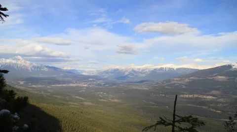 Jasper park looking towards robson wide timelapse Stock Footage 7752760