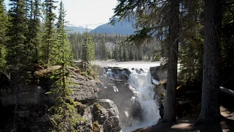 Jasper Waterfall in Lush Forest - Animated Nature Scene Stock Footage 307895411
