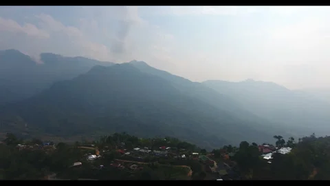 Jatinga hill station surrounded by misty hills on a cloudy morning in Haflong Stock Footage 339269224