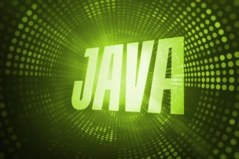 Java against green pixel spiral Stock Illustration