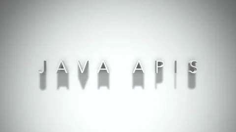 Java apis 3D title animation with shadows on a white background Stock Footage 297020399