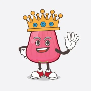 Java Apple cartoon mascot character stylized of King on cartoon mascot design Stock Illustration