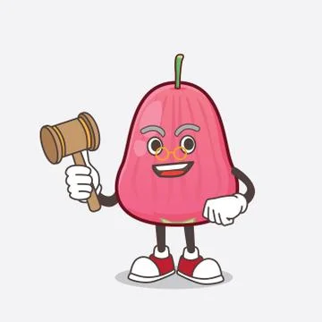 Java Apple cartoon mascot character as wise judge Ilustração Stock