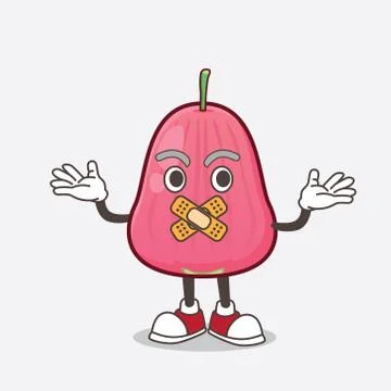 Java Apple cartoon mascot character making a silent gesture 스톡 일러스트