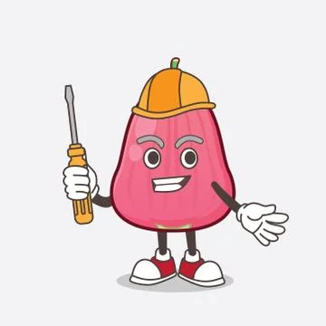 Java Apple cartoon mascot character as smart technician Stock-Illustration