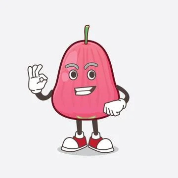 Java Apple cartoon mascot character with calling gesture Stock-Illustration