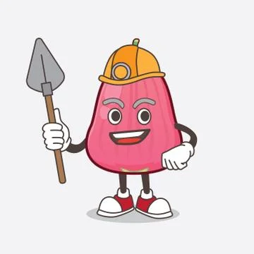 Java Apple cartoon mascot character as cool miner Stock-Illustration