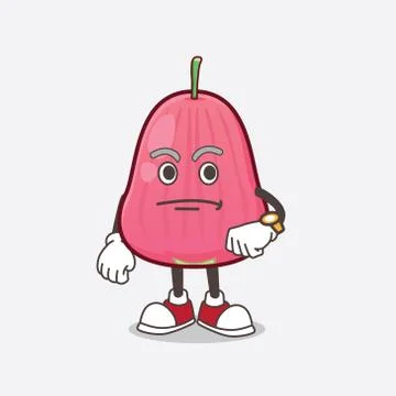 Java Apple cartoon mascot character on a waiting gesture Illustrazione stock