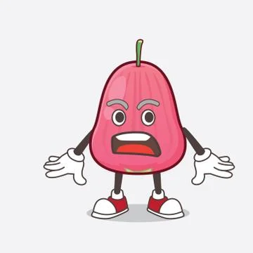 Java Apple cartoon mascot character with a surprised gesture Illustrazione stock