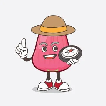 Java Apple cartoon mascot character having a compass Illustrazione stock