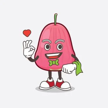 Java Apple cartoon mascot character working as a Waiter Stock Illustration