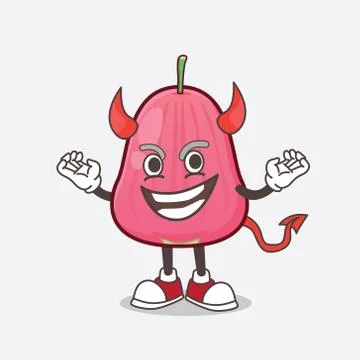 Java Apple cartoon mascot character as cruel devil Ilustración de archivo