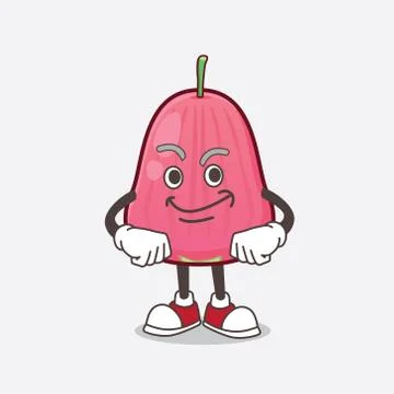 Java Apple cartoon mascot character with Smirking face Ilustração Stock