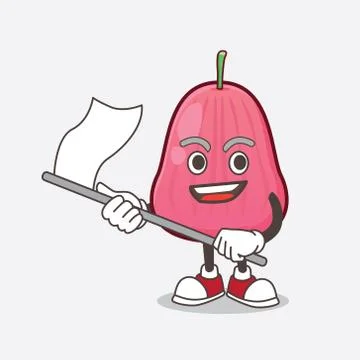 Java Apple cartoon mascot character waving a flag Ilustração Stock