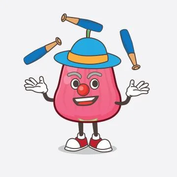 Java Apple cartoon mascot character play Juggling Stock-Illustration