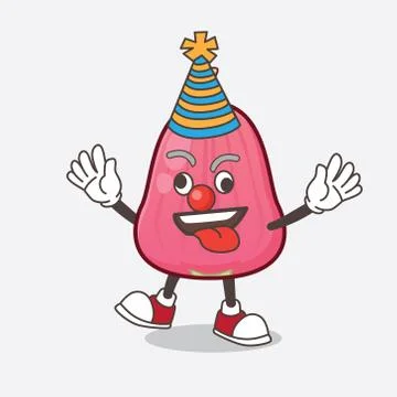 Java Apple cartoon mascot character as funny clown 스톡 일러스트