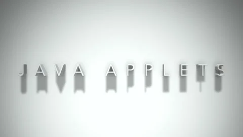 Java applets 3D title animation white text on a white background Stock-Footage 299368943