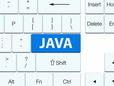 Java blue keyboard button Stock Illustration
