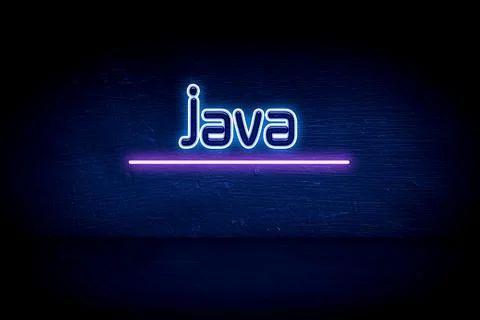 Java - blue neon announcement signboard Stockillustratie