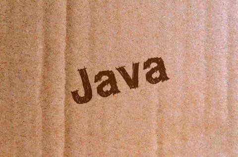 Java - carton, cardboard with brown letters Stock-Illustration