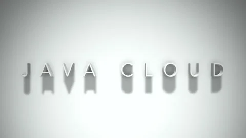 Java cloud 3D title animation with shadows on a white background Stock Footage 297020414