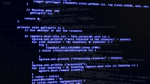 Java Code Animation Blue Seamless Loop Stock Footage 52013058