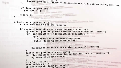 Java Code Animation White Background Seamless Loop Video stock 52012961